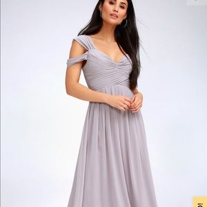 LULUS MAKE ME MOVE GREY MAXI DRESS
